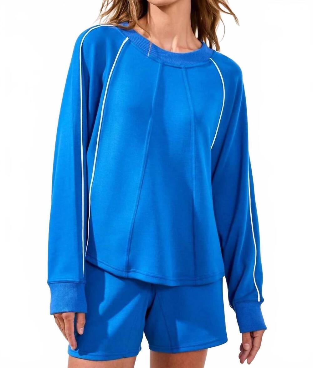 NEW TRIBAL techno lux crew neck dolman top in turkish sea